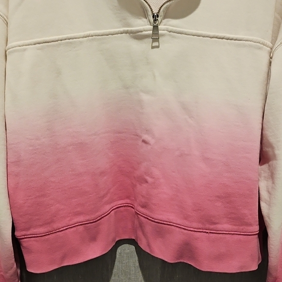Peloton Women's Pink and White Ombre Half Zip Sweatshirt - Picture 3 of 16